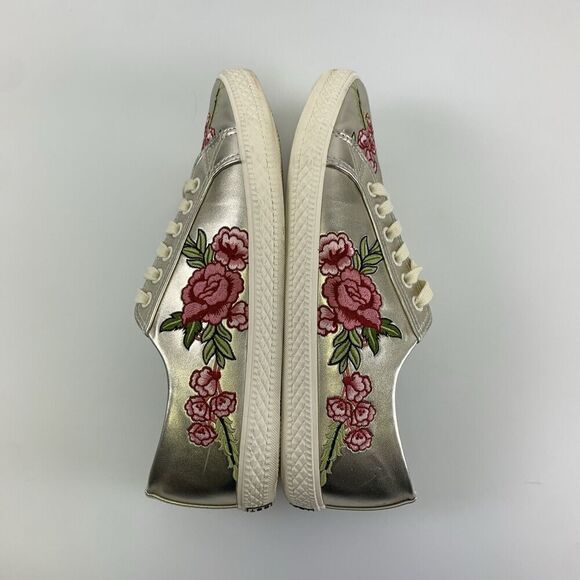 The Bedford Exchange Rose In Bloom Embroidered Faux Leather Sneakers Womens 10 - Picture 12 of 13